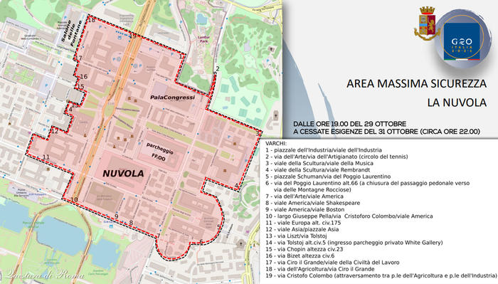 zona rossa G20 29 30 31 ottobre